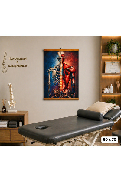 FTRMALZEMECİM Fizyoterapi Klinik Duvar Tablosu – Omurga & Kas Anatomisi Dekor...