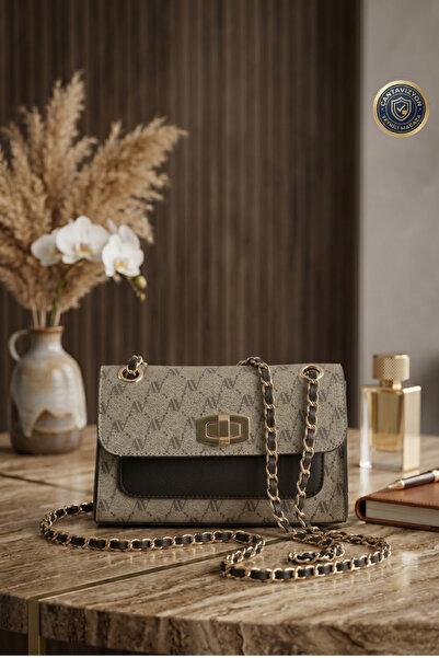 Armine Γυναικεία τσάντα ώμου με λουράκι αλυσίδας με κουκκίδες βιζόν 426