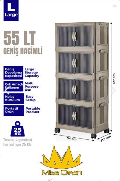 MissClean 4 LÜ Özel Set Çok Amaçlı Kapaklı Portatif Istiflenebilir Organizer ...