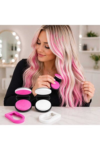 VitaMood Yaşam Saç Tebeşiri Saç Boyası Seti 2 li pembe beyaz