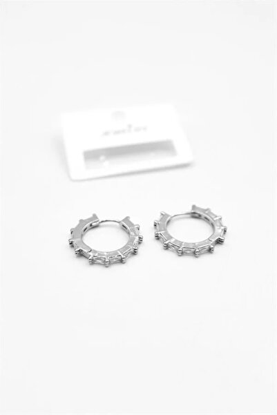 OEM Baguette Jewelled Earrings - Silver