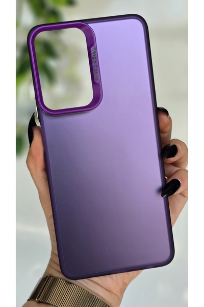 Magic Ring Realme C55 Uyumlu Mor Renk Geçişli Mat Silikon Kılıf Kamera Çerçev...