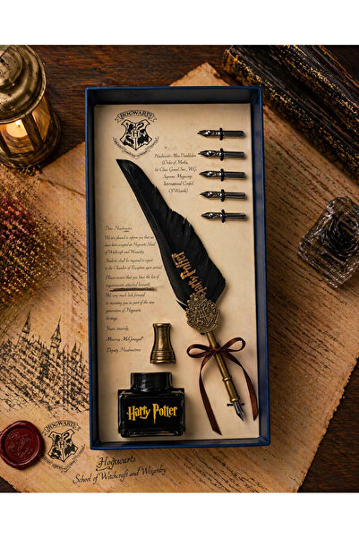 GIFT Harry Potter Tüylü Kalem Seti – Mürekkepli Kaligrafi
