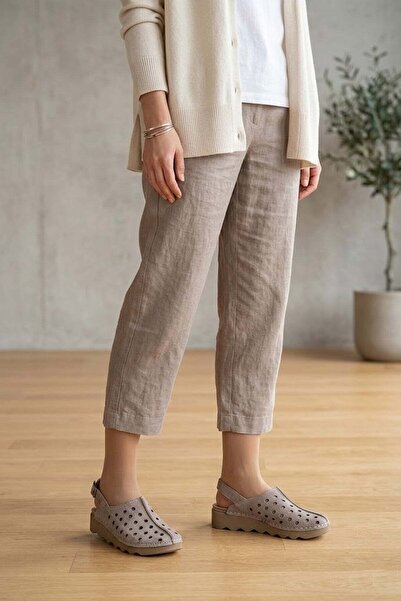 Ayakkabı Fuarı Elit ERLHMS350 Γυναικεία ίσια σανδάλια από γνήσιο δέρμα βιζόν