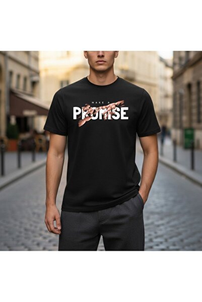 URBANTRENDSTORE Unisex Promise Sade Basic Summer Black Tshirt Oversize Fit Co...