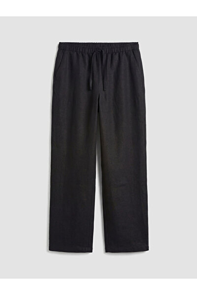 LC Waikiki Nevavm Women's Linen Trousers with Elastic Waist
