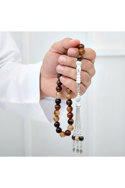 OEMS سبحة من حجر العقيق الطبيعي