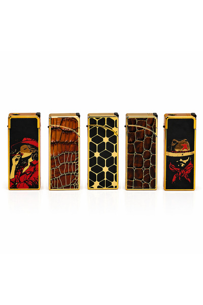 genel tr 5’li Metal Çakmak Seti Lüks Gold Detaylı Şık Tasarım Premium Çakmak ...