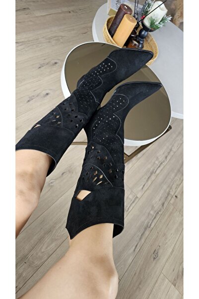 Topukla Footwear 019 509 Topukla Kadın Kalın Topuklu Yazlık Çizme