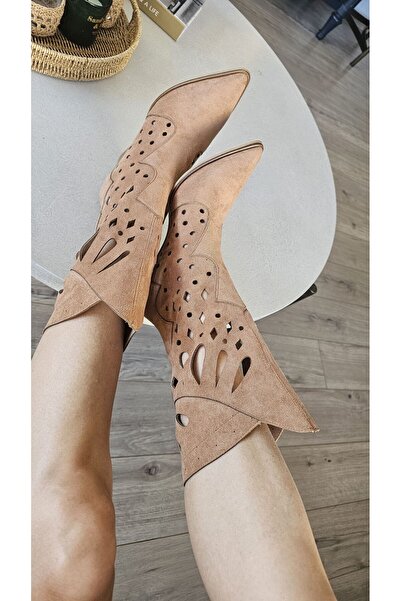Topukla Footwear 019 508 Topukla Kadın Kalın Topuklu Yazlık Çizme