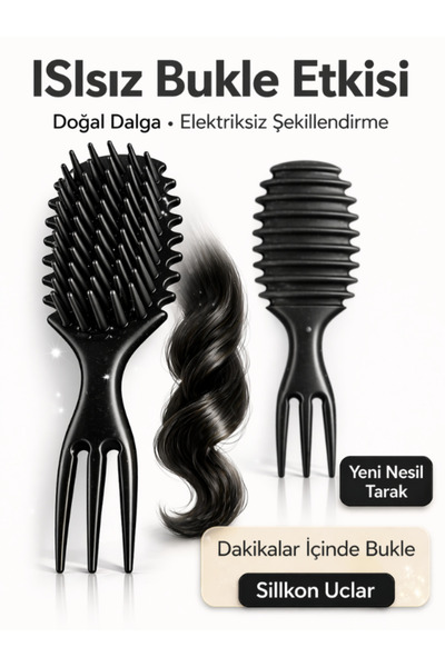 SheMask Bukle Tarağı Kıvırcık Saç Tarağı Saç Şekillendirici Tarak Saç Masaj T...
