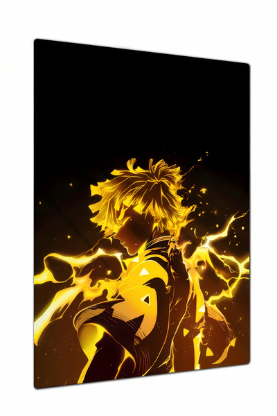 Charmbi Demon Slayer Zenitsu Dekoratif Metal Poster Tablo – Canlı Renk Parlak...