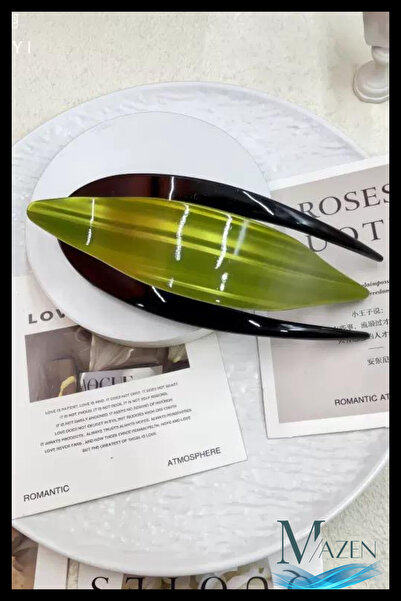 MAZEN Λαμπερό πράσινο χρώμα VIP γαλλική αγκράφα από κόκαλο |   Αξεσουάρ Μαλλι...