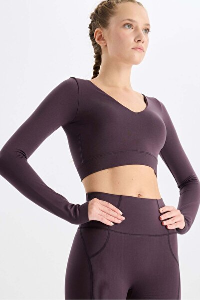 COMEUP V-λαιμόκοψη Εξαιρετικά Απαλό Crop Top Ιταλικό Πεπόνι