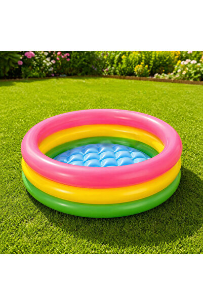 Intex Φουσκωτή Πισίνα Μωρού 3 Στεφάνια, 86x25 εκ., 56 λίτρα, Μαλακός Πάτος, Α...