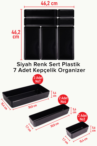 color house Γυαλιστερό Μαύρο (Piano Black) Σετ 7 τεμαχίων Αρθρωτών Οργανωτών ...