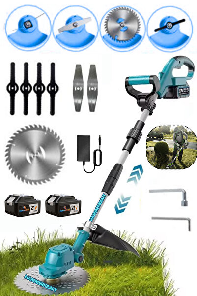 HAMMERKRAFT Bakır Sargılı Kömürsüz Motor 21V3AH çift Akülü Premium Seri Kenar...