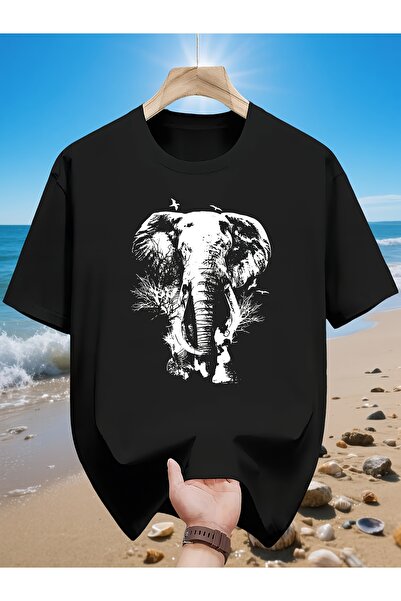 yiou trendy clothing تي شيرت بطبعة الفيل، للجنسين، تي شيرت رجالي، تي شيرت بطب...