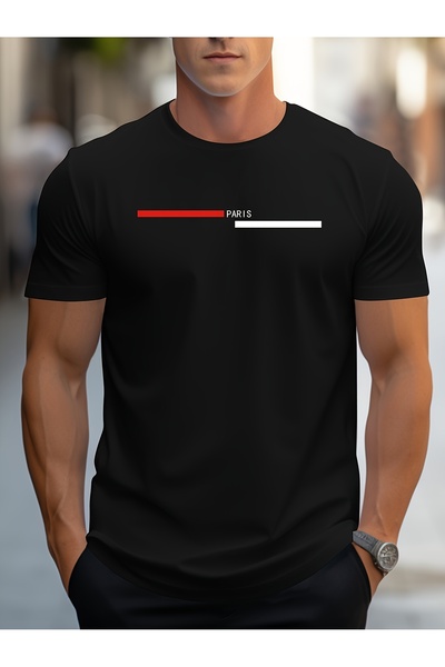 yiou trendy clothing تي شيرت رجالي عصري بطباعة حروف وقصة عادية على الكتف