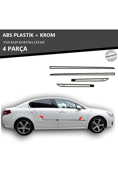 KromGaraj PEUGEOT 508 YAN KAPI KORUMA ÇITASI PLASTİK + KROM