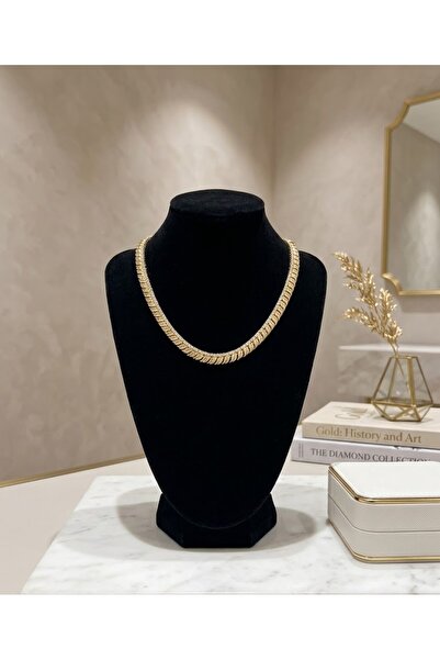 GMN COLLECTION ÖZEL SERİ XUPİNG İTHAL ALTIN KAPLAMA TAŞ DETAYLI GOLD KOLYE