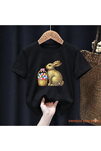 playwear Μπλουζάκι με στάμπα Basket Egg Rabbit 100% παιδικό unisex 5 6 -7 8-9...