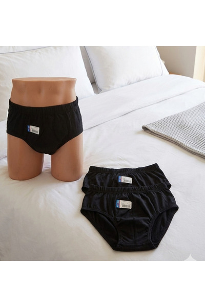 Shine Elagance Black Solid Color 100% Cotton Men's Slip 3-Pack