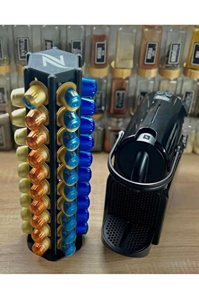 3DcraftTr Nespresso Kapsül Standı - 60 Kapsül Kapasiteli Döner Düzenleyici (S...
