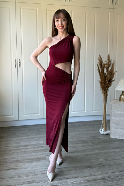 Dilay Gökoğlu Butik Φόρεμα με έναν ώμο, με κοψίματα στη μέση και σκίσιμο, σε ...