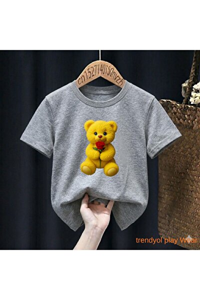 playwear Μπλουζάκι με στάμπα Bear Yellow Rose 100% παιδικό unisex για ηλικίες...