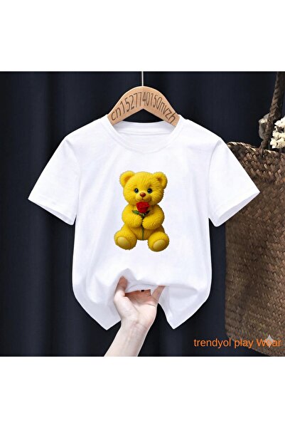 playwear Μπλουζάκι με στάμπα Bear Yellow Rose 100% παιδικό unisex για ηλικίες...