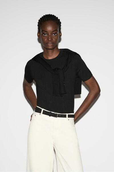 LEFTIES Bisiklet yaka triko top