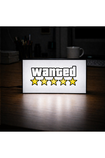 Gişe Arts Masa Lambası - Wanted Logo Adaptörlü Dekoratif & Hediyelik Lamba