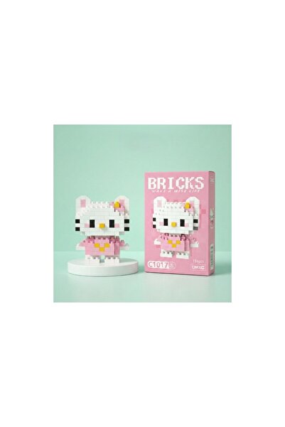 Margo Toys Bricks 3D Puzzle Yapı Blokları Seti - Pembe Hello Kitty