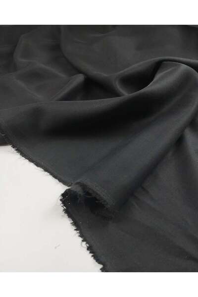 Kumaş Parça Μαύρο λινό ύφασμα βισκόζης για φορέματα και παντελόνια με χοντρό ...