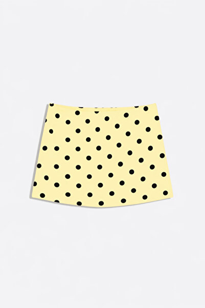 Babushka Κίτρινη μίνι φούστα με πουά σχέδιο