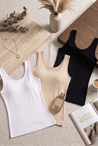 Loule Γυναικεία εσώρουχα 3 τεμαχίων από βαμβάκι και μοντάλ με χοντρές τιράντε...