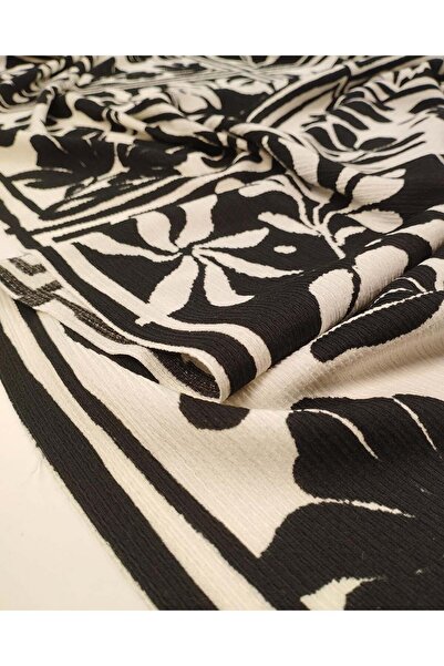 Kumaş Parça Μαύρο και λευκό μοτίβο με ανάγλυφο ύφασμα ζέρσεϊ, ελαστικό, απαλό...