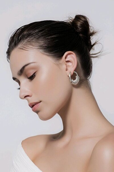 Monalisa Home Figured Silver Color Special Design Earrings