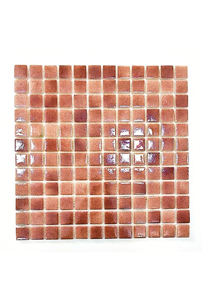 MozaiKristaL Tüm yüzeyler için 25x25mm. Bakır Gülü, 31,5X31,5cm. Fileli Cam M...