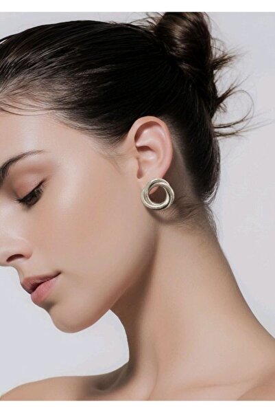 Monalisa Home Figured Silver Color Special Design Earrings