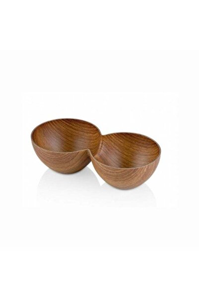 Generic Double Plastic Appetizer Plate in Natural Brown Color with Modern Design