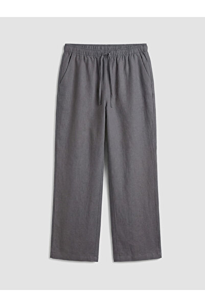 LC Waikiki Nevavm Women's Linen Trousers with Elastic Waist
