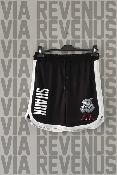 Vordevia Σορτς προπόνησης γυμναστικής SHARK με στάμπα Unisex Retro Varsity