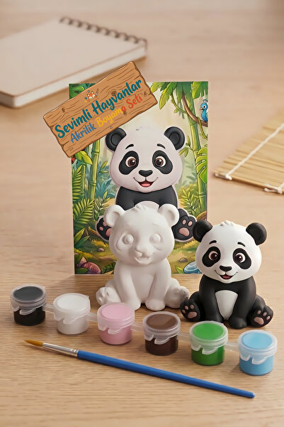 CALLWOOD 3D Panda Figür Sevimli Hayvanlar Akrilik Boyama Seti - Eğlenceli Hobi