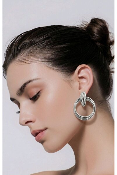 Monalisa Home Figured Silver Color Special Design Earrings