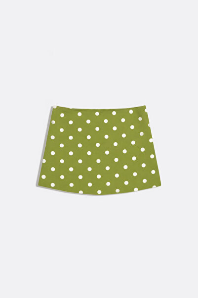 Babushka Πράσινη Μίνι Φούστα με Πουά