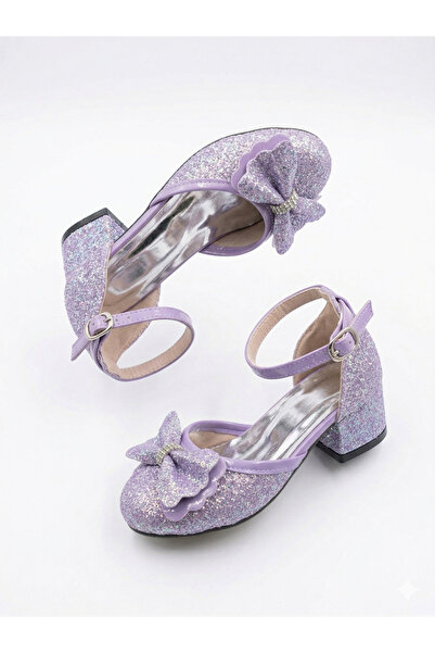 CAMOLLA Μωβ παπούτσια με φιόγκο και τακούνι για κορίτσια