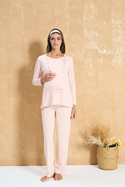 Over Sleep by Poleren Σετ εγκυμοσύνης με μακριά μανίκια από ύφασμα Modal