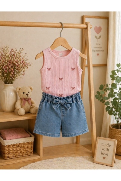 Superbaby PAMPALKIDS σετ για κορίτσια με τζιν σορτς